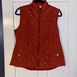 Burnt Orange Pocketed Dress Barn Vest Size M